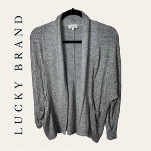 LUCKY BRAND LONG SLEEVE CARDIGAN GRAY IN‎ COLOR SIZE XSMALL MID LENGTH POCKETS
